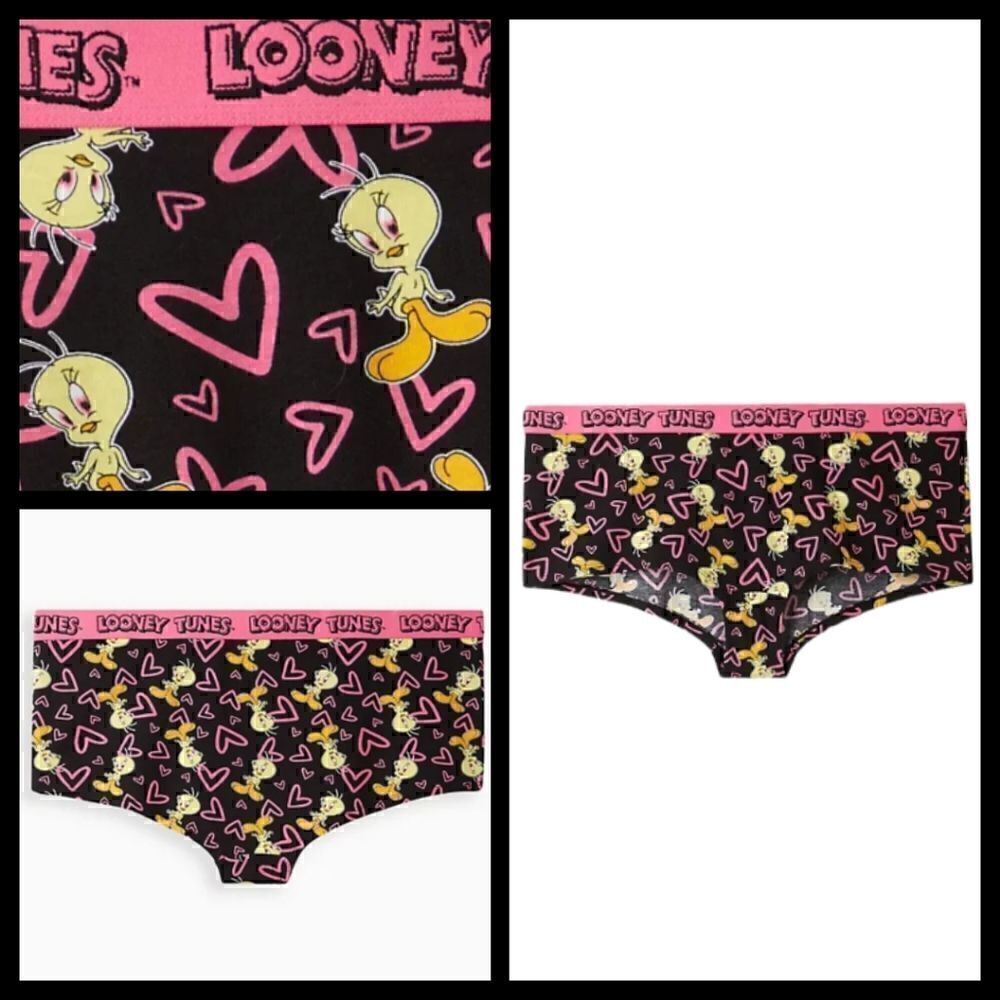 4X 26W Torrid Boyshort Panty Tweety Bird Looney Tunes Cartoon 90s Pink Hearts un